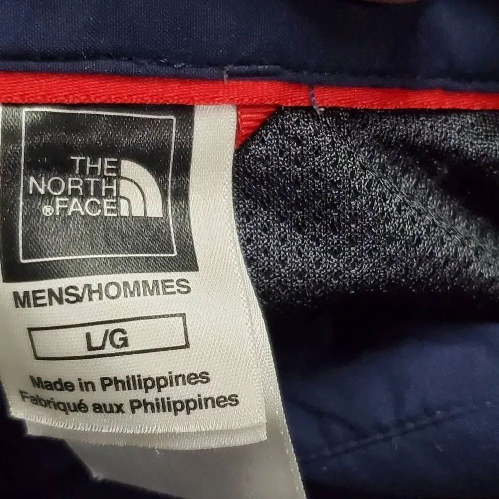 Mens The North Face Large Navy Button Front Fishing Shirt